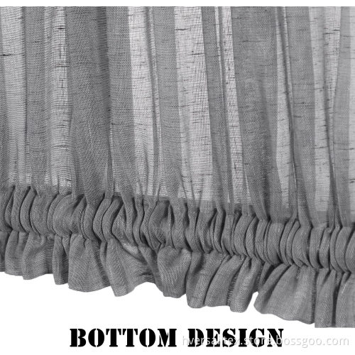 Linen French Door Curtain Privacy Light Reducing